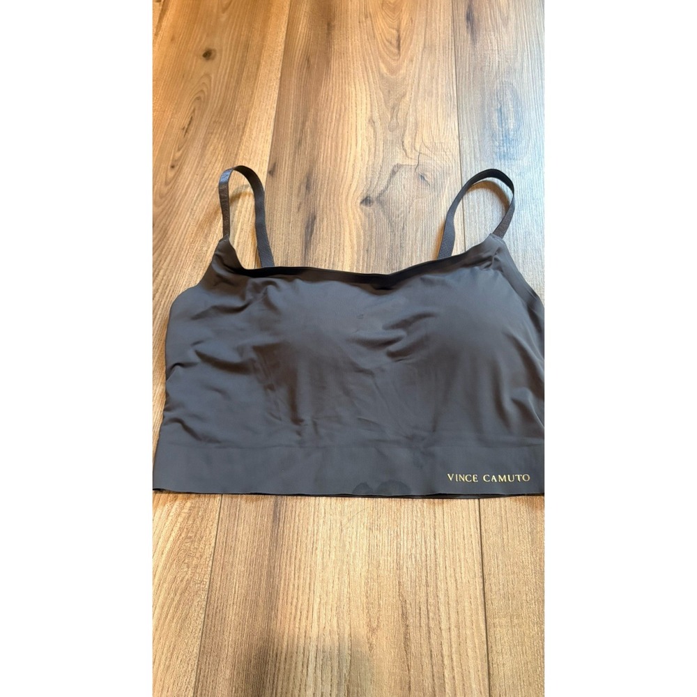 Vince Camuto Bralette Bra Gray Charcoal Women's Medium Padded Wireless Silky